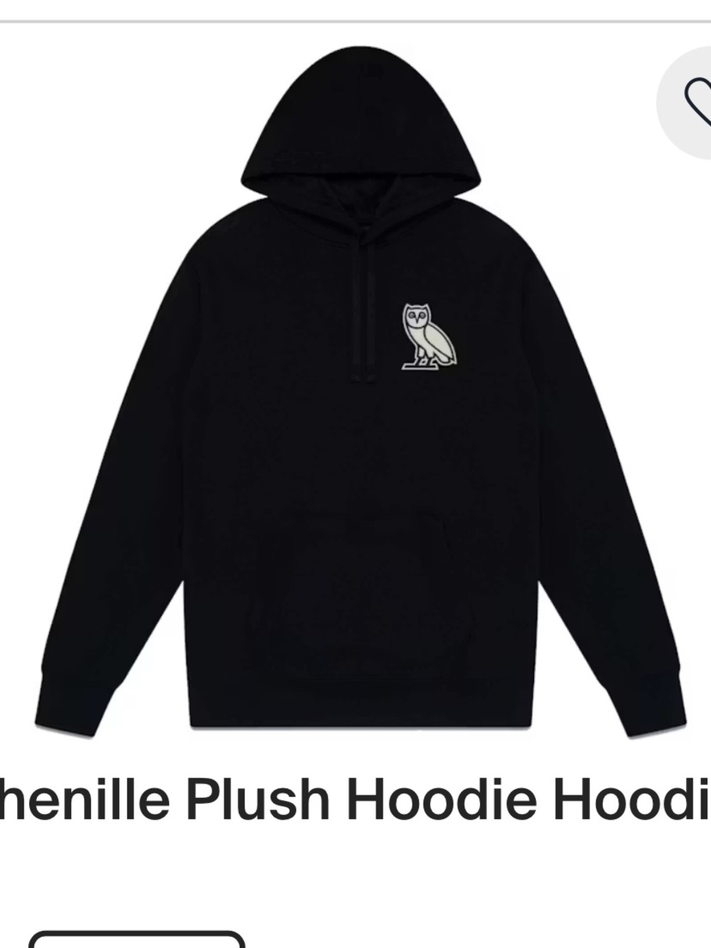 OVO Black Owl Chest Patch Crewneck Hoodie